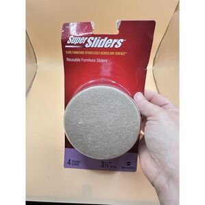 Super Sliders 4 Reusable 3-1/2 Round Self Adhesive Felt Hard Surface Slider